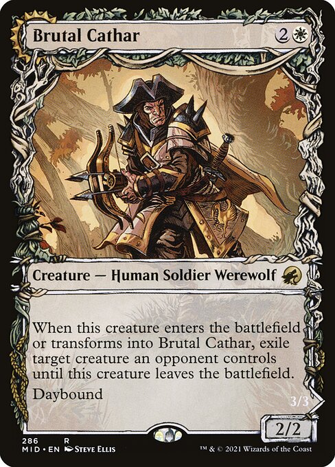 Brutal Cathar // Moonrage Brute Foil (MID) #286
