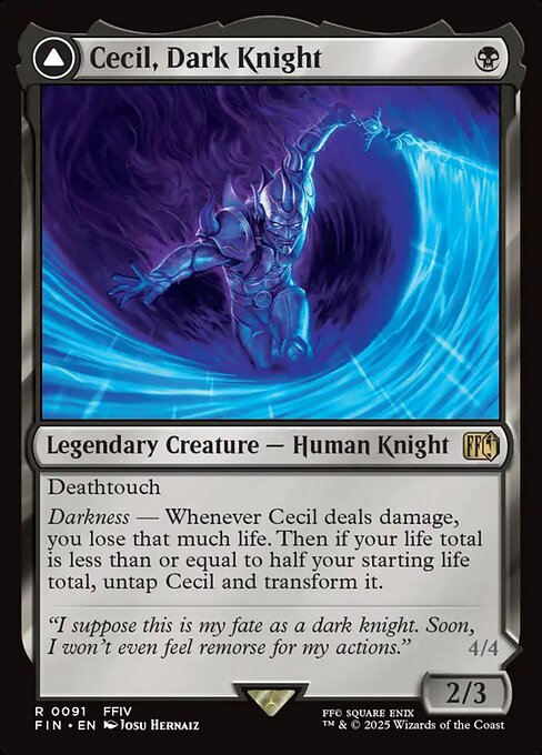 Cecil, Dark Knight // Cecil, Redeemed Paladin (FIN) 91 - Near Mint