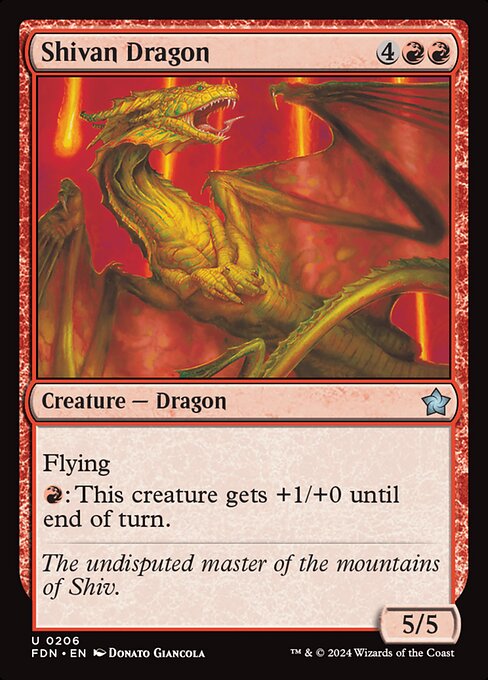 Shivan Dragon Foil (FDN) #206