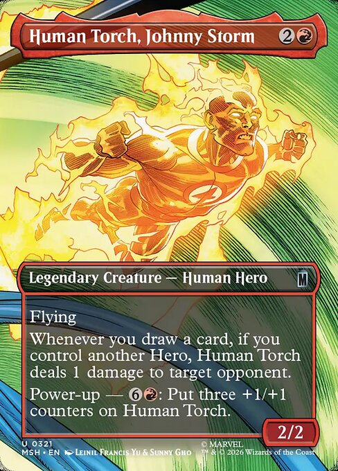 Human Torch, Johnny Storm (MSH) 321 - Foil - Near Mint