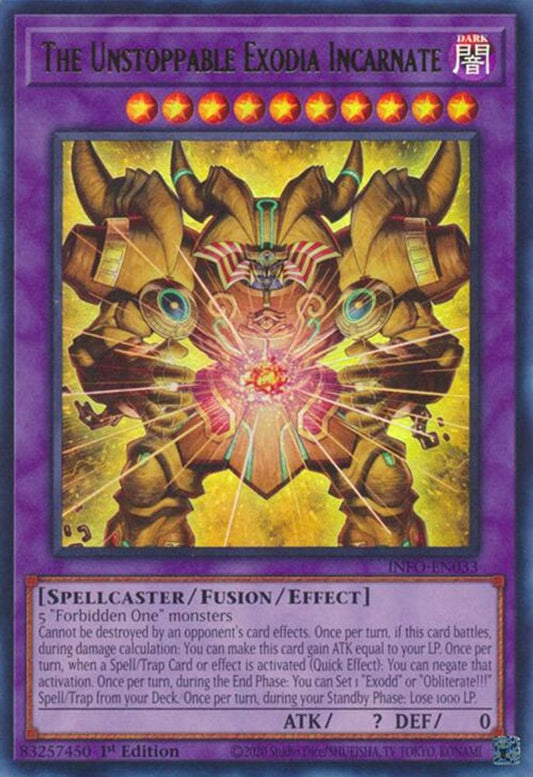 The Unstoppable Exodia Incarnate [Ultra Rare] INFO-EN033 Near Mint