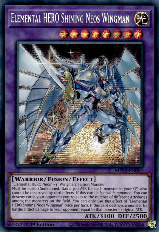 Elemental HERO Shining Neos Wingman [Prismatic Secret Rare] MP24-EN062 Near Mint
