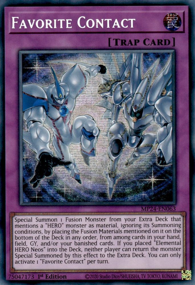 Favorite Contact [Prismatic Secret Rare] MP24-EN063 Near Mint