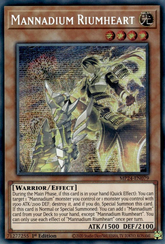 Mannadium Riumheart [Prismatic Secret Rare] MP24-EN079 Near Mint