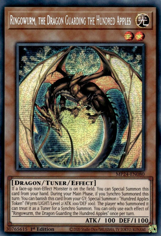 Ringowurm, the Dragon Guarding the Hundred Apples [Prismatic Secret Rare] MP24-EN080 Near Mint