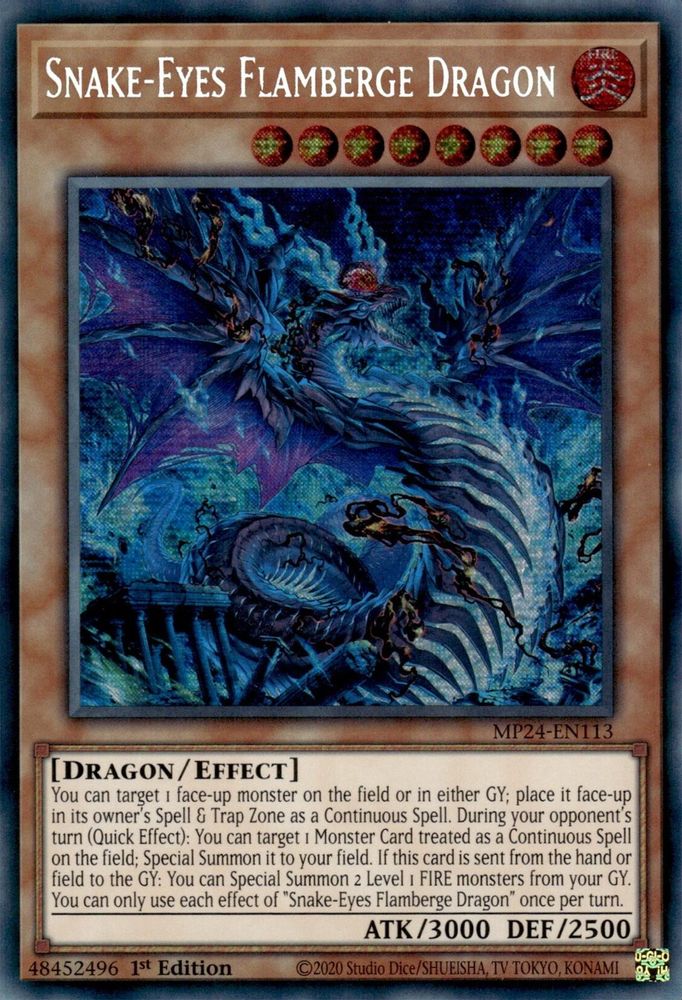 Snake-Eyes Flamberge Dragon [Prismatic Secret Rare] MP24-EN113 Near Mint