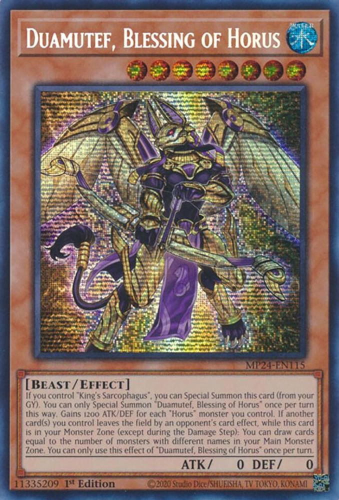 Duamutef, Blessing of Horus [Prismatic Secret Rare] MP24-EN115 Near Mint