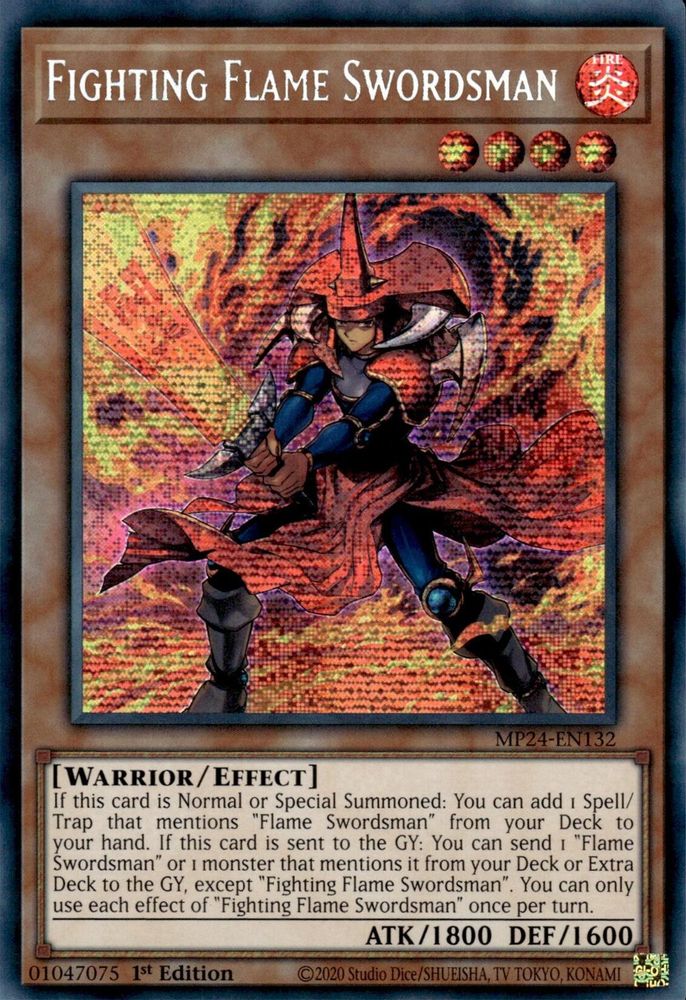Fighting Flame Swordsman [Prismatic Secret Rare] MP24-EN132 Near Mint