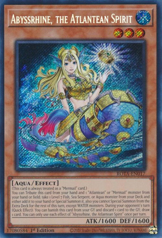Abyssrhine, the Atlantean Spirit [Secret Rare] ROTA-EN017 Near Mint
