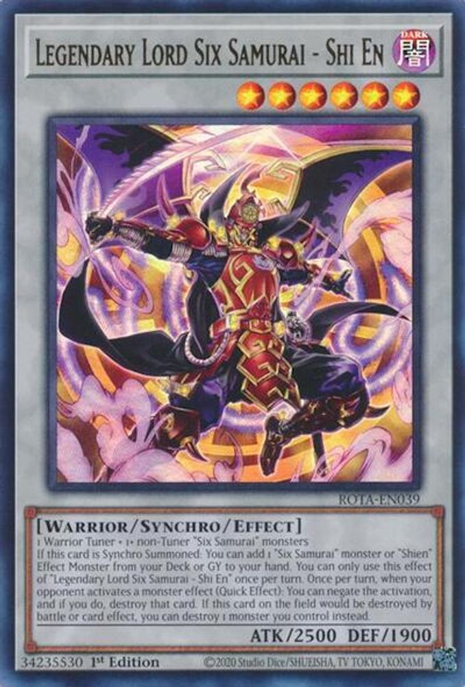 Legendary Lord Six Samurai - Shi En [Ultra Rare] ROTA-EN039 Near Mint