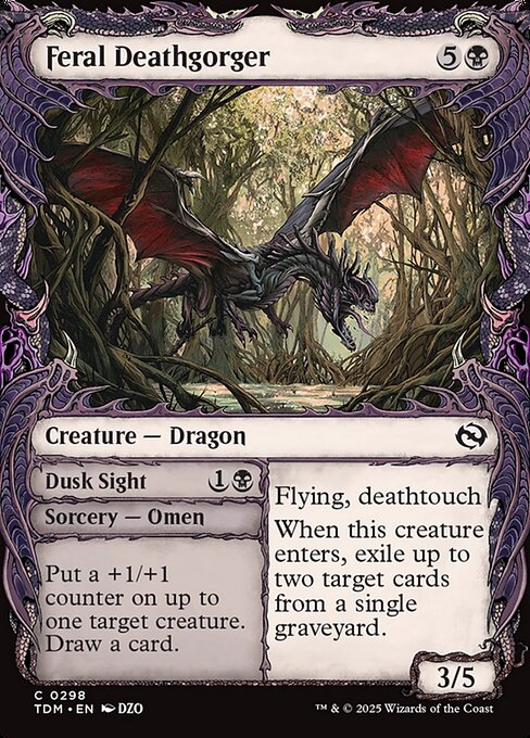 Feral Deathgorger // Dusk Sight Foil (TDM) #298