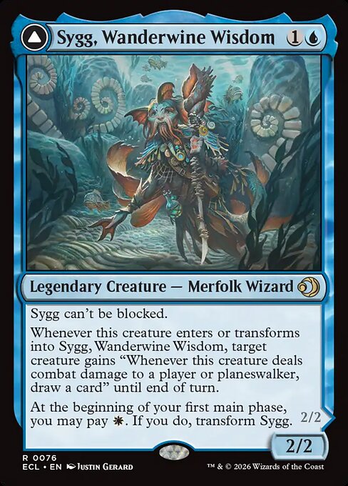 Sygg, Wanderwine Wisdom // Sygg, Wanderbrine Shield (ECL) 76 - Near Mint