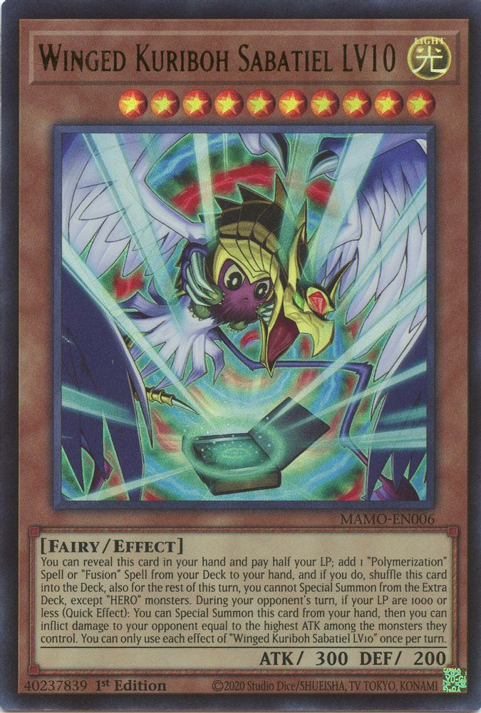 Winged Kuriboh Sabatiel LV10 [Ultra Rare] MAMO-EN006 Near Mint