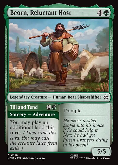 Beorn, Reluctant Host // Till and Tend (HOB) 118 - Foil - Near Mint