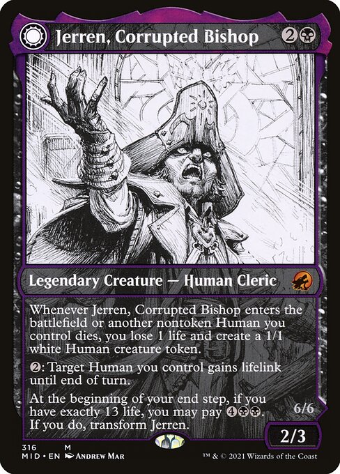 Jerren, Corrupted Bishop // Ormendahl, the Corrupter (MID) 316 - Near Mint